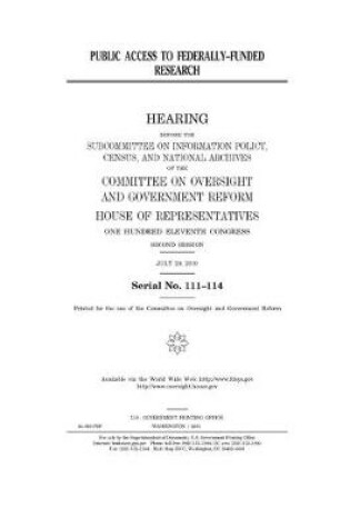 Cover of Public access to federally-funded research