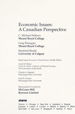 Cover of Can Econ Issues