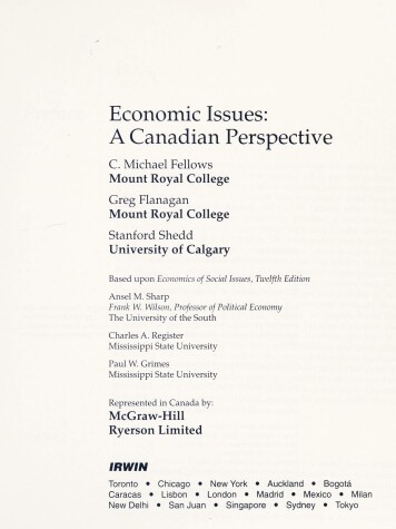 Book cover for Can Econ Issues