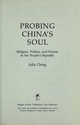 Book cover for Probing China's Soul