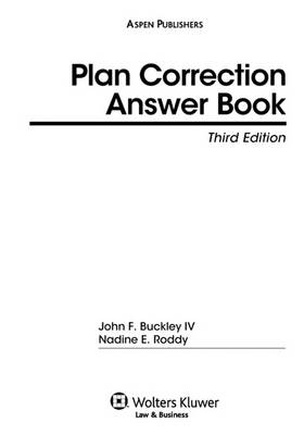 Book cover for Plan Correction Answer Book, Third Edition