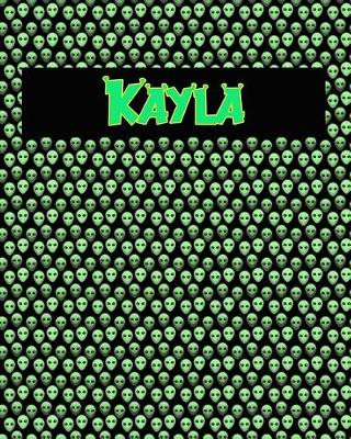 Book cover for 120 Page Handwriting Practice Book with Green Alien Cover Kayla