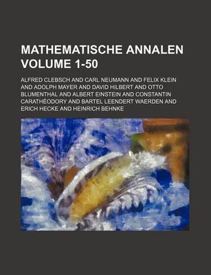 Book cover for Mathematische Annalen Volume 1-50