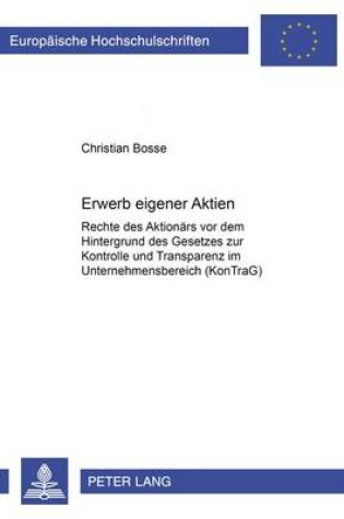 Cover of Erwerb Eigener Aktien