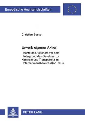 Book cover for Erwerb Eigener Aktien