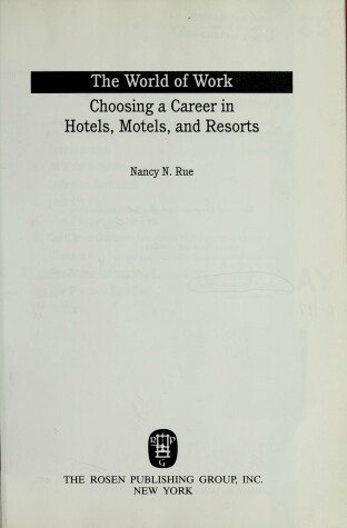 Book cover for Choosing a Career in Hotels, M