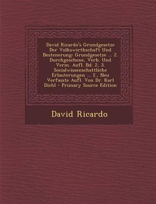 Book cover for David Ricardo's Grundgesetze Der Volkswirthschaft Und Bestenerung