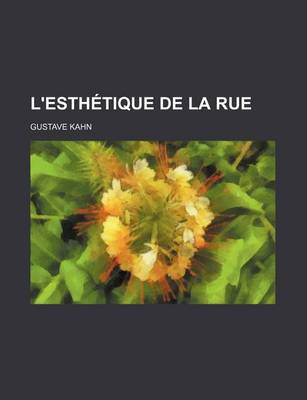 Book cover for L'Esthetique de La Rue