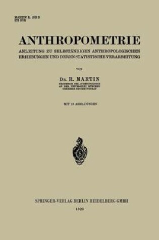 Cover of Anthropometrie