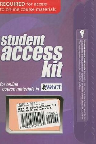 Cover of WebCT Student Access Code Card