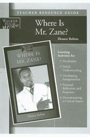 Cover of Where Is Mr. Zane? Teacher Resource Guide