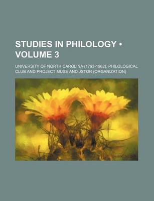 Book cover for Studies in Philology (Volume 3)