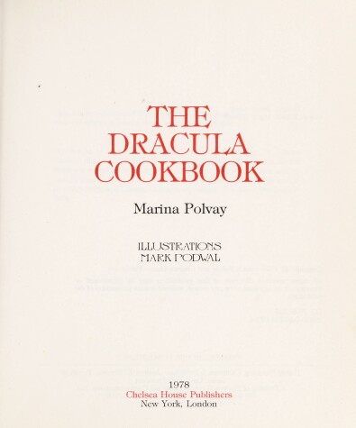 Book cover for The Dracula Cookbook