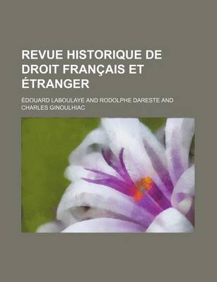 Book cover for Revue Historique de Droit Francais Et Etranger (13)