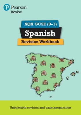 Cover of Pearson REVISE AQA GCSE Spanish Revision Workbook: For 2025 and 2026 assessments and exams