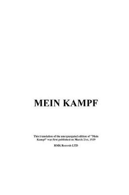 Book cover for Mein Kampf (1939)