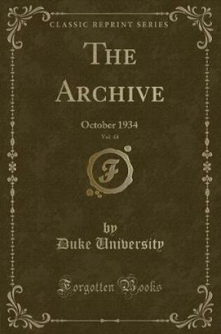 Cover of The Archive, Vol. 48