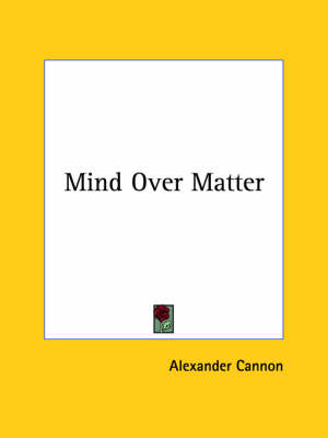 Book cover for Mind Over Matter