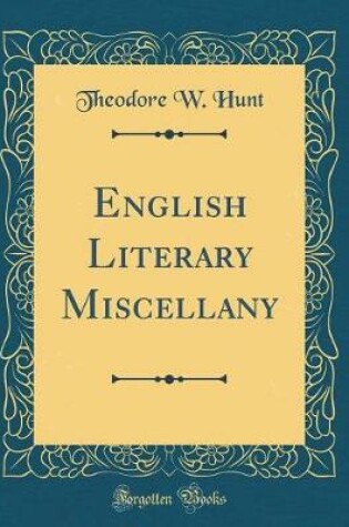 Cover of English Literary Miscellany (Classic Reprint)