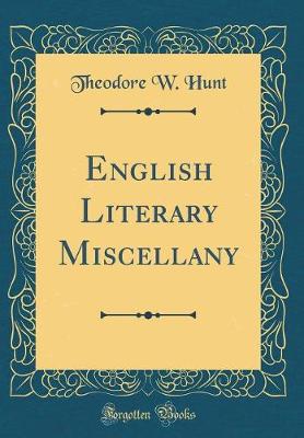 Book cover for English Literary Miscellany (Classic Reprint)