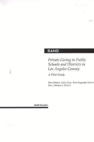 Cover of Private Giving to Public Schools and Districts in Los Angeles County