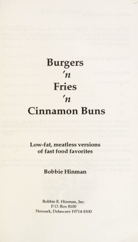 Book cover for Burgers 'n Fries 'n Cinnamon Buns