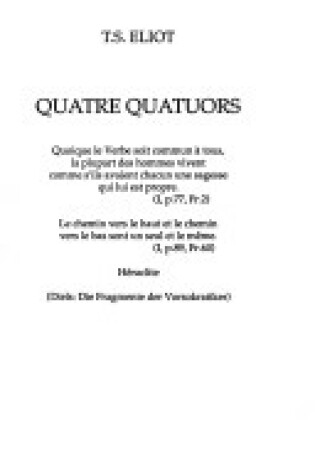 Cover of Quatre Quatuors