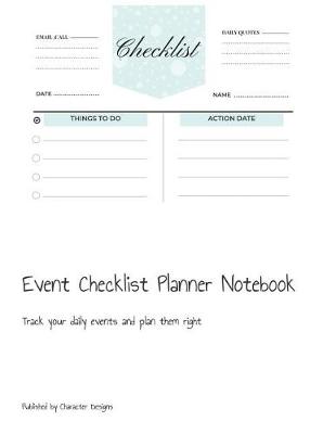 Book cover for Event Checklist Planner Notebook