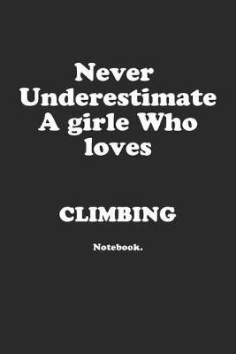 Book cover for Never Underestimate A Girl Who Loves Climbing.