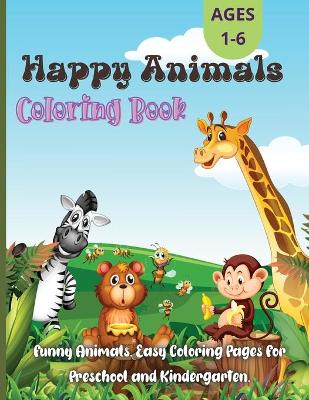 Book cover for Happy Animals Coloring Book