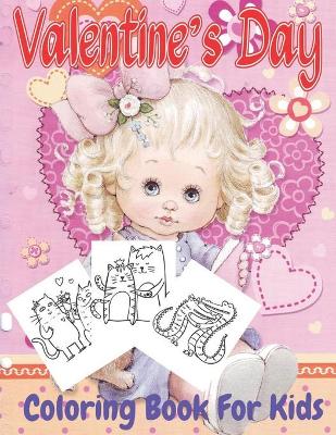 Book cover for Valentine's day coloring book for kids