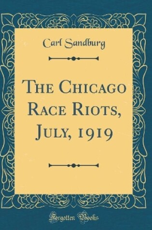 Cover of The Chicago Race Riots, July, 1919 (Classic Reprint)