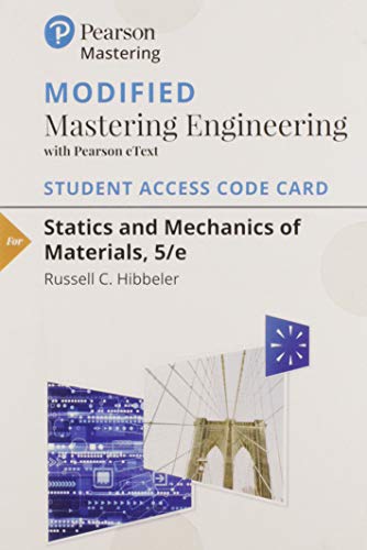 Book cover for Modified Mastering Engineering with Pearson Etext -- Standalone Access Card -- For Statics and Mechanics of Materials