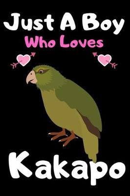 Book cover for Just a boy who loves kakapo