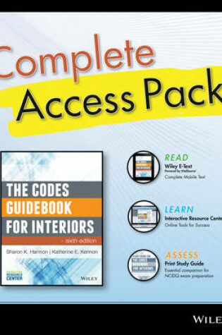 Cover of The Codes Guidebook for Interiors, Sixth Edition Complete Access Pack with Wiley E-Text, Study Guide 6e, and Interactive Resource Center Access Card