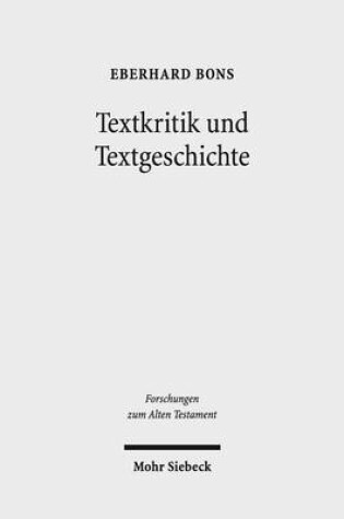 Cover of Textkritik und Textgeschichte