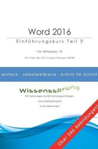 Cover of Word 2016 - Einführungskurs Teil 2