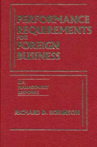 Cover of Performance Requirements for Foreign Business