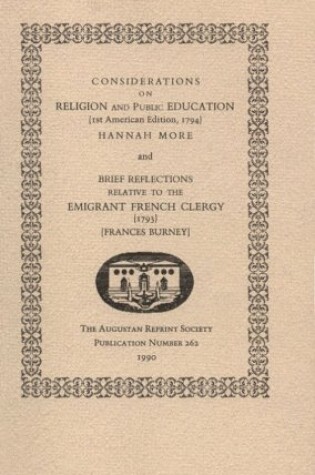 Cover of Considerations on Religion and Public Education