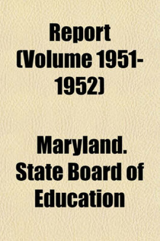 Cover of Report (Volume 1951-1952)