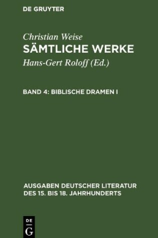 Cover of Biblische Dramen I