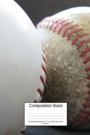 Cover of Composition Book 200 Sheets/400 Pages/8.5 X 11 In. College Ruled/ Two Baseballs