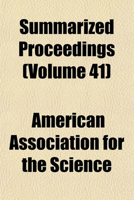 Book cover for Summarized Proceedings (Volume 41)