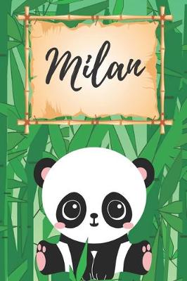 Book cover for personalisiertes Notizbuch Panda / Journal / Malbuch / Tagebuch / Kritzelbuch / DIN A5 / Geschenk Milan