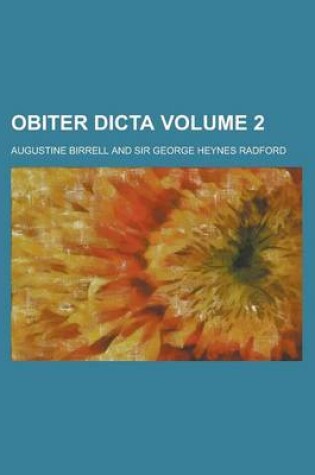 Cover of Obiter Dicta Volume 2