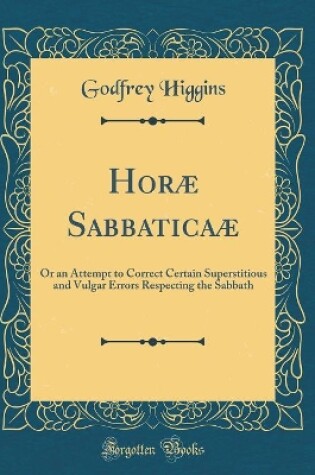 Cover of Horæ Sabbaticaæ