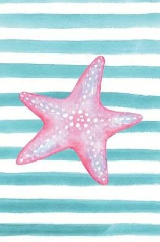 Cover of Pink Starfish Watercolor Stripe Journal, Narrow Ruled