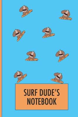 Book cover for Surf Dude's Dog on Surfboard Notebook
