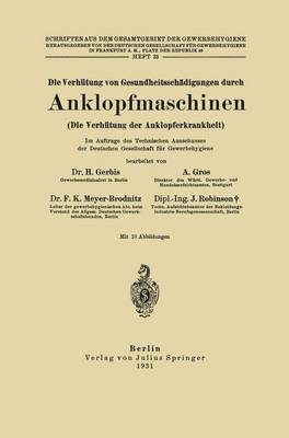 Book cover for Die Verhutung Von Gesundheitsschadigungen Durch Anklopfmaschinen (Die Verhutung Der Anklopferkrankheit)