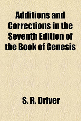 Book cover for Additions and Corrections in the Seventh Edition of the Book of Genesis
